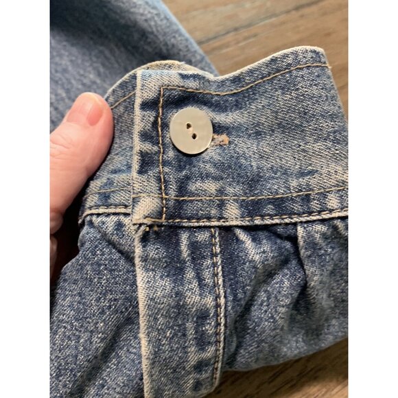 Vtg Denim Floral Embroidered Long Sleeve Shirt Women Size L A.M.I - Button Down - Picture 6 of 13